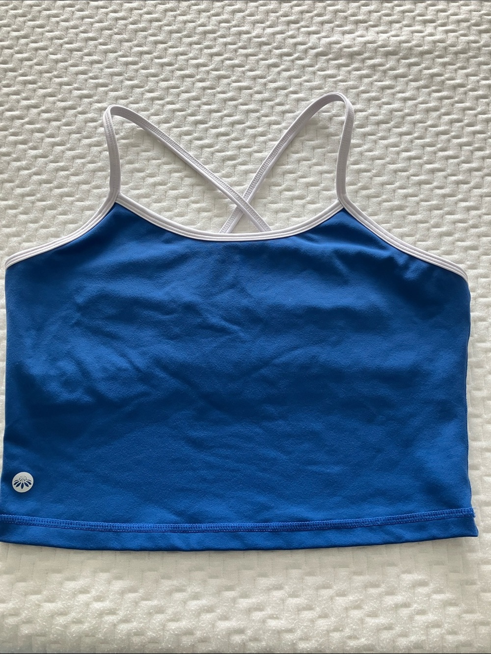 Senita Ava Crop, blue w/ White Trim